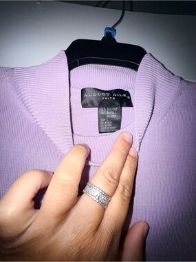 august silk Lavender Pullover Knit Top- size L